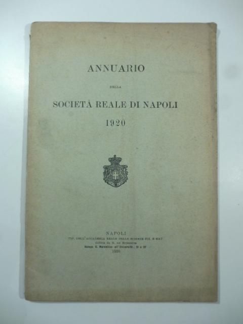 Annuario della Società Reale di Napoli 1920